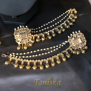 HARLEEN Golden Glass Necklace Set