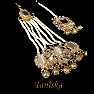 HARLEEN Golden Glass Necklace Set