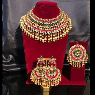 MISHCA Traditional Multi Pachi-Kundan Necklace Set