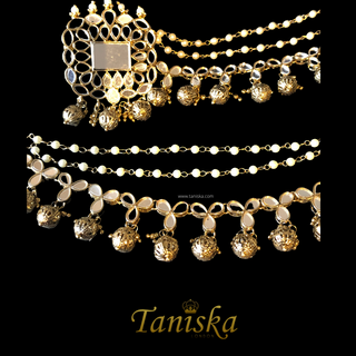 HARLEEN Golden Glass Necklace Set