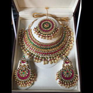 MISHCA Traditional Multi Pachi-Kundan Necklace Set