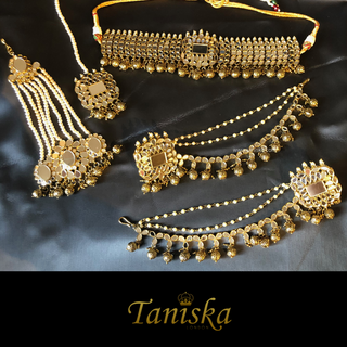 HARLEEN Golden Glass Necklace Set