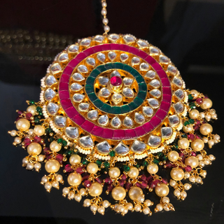 MISHCA Traditional Multi Pachi-Kundan Necklace Set