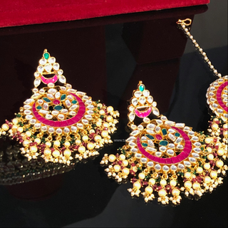 MISHCA Traditional Multi Pachi-Kundan Necklace Set
