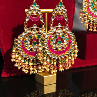 MISHCA Traditional Multi Pachi-Kundan Necklace Set