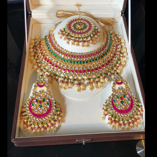 MISHCA Traditional Multi Pachi-Kundan Necklace Set