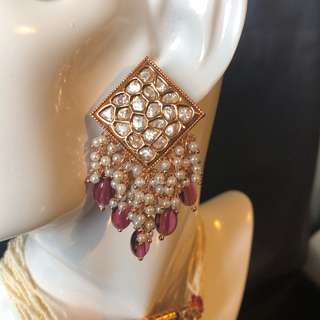 ISHANA Ruby Uncut-Kundan Necklace/Choker Set