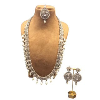 HANIYA Designer Antique Silver Long Haar Set