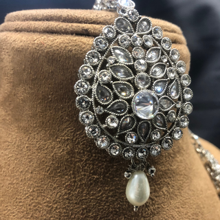 HANIYA Designer Antique Silver Long Haar Set