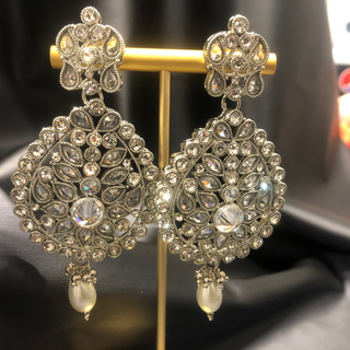 HANIYA Designer Antique Silver Long Haar Set