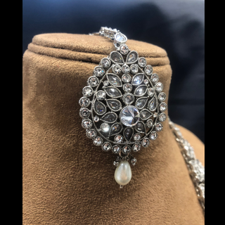 HANIYA Designer Antique Silver Long Haar Set