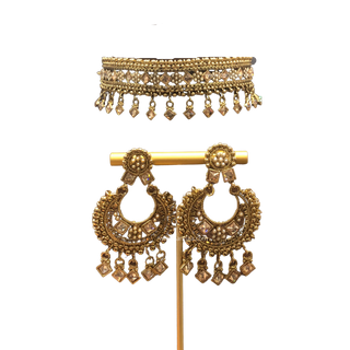 MINAL Designer Antique Gold Choker Set