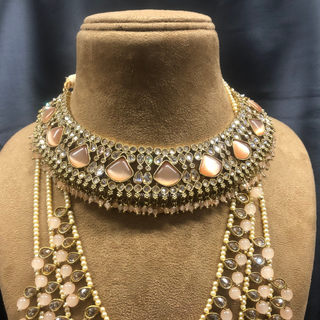 HANIYA Designer Peach Necklace Set COMBO DEAL