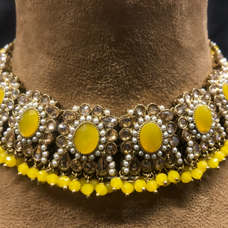 HANIYA Designer Yellow Necklace Set COMBO DEAL