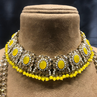 HANIYA Designer Yellow Necklace Set COMBO DEAL