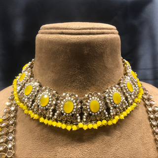 HANIYA Designer Yellow Necklace Set COMBO DEAL