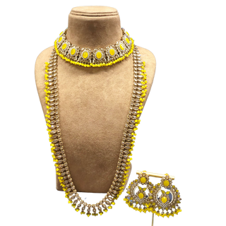 HANIYA Designer Yellow Necklace Set COMBO DEAL