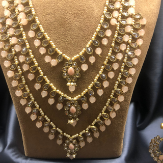 HANIYA Designer Peach Necklace Set COMBO DEAL