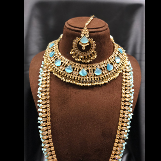 HANIYA Designer Sky Blue Necklace Set COMBO DEAL