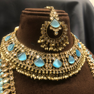 HANIYA Designer Sky Blue Necklace Set COMBO DEAL