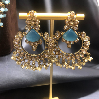 HANIYA Designer Sky Blue Necklace Set COMBO DEAL