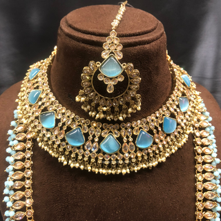 HANIYA Designer Sky Blue Necklace Set COMBO DEAL