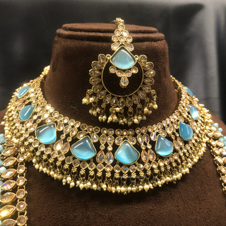 HANIYA Designer Sky Blue Necklace Set COMBO DEAL