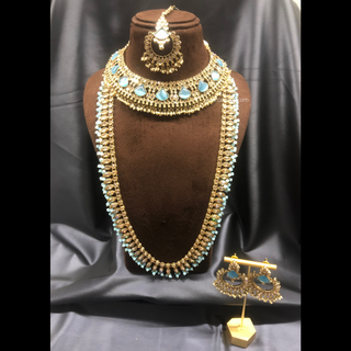 HANIYA Designer Sky Blue Necklace Set COMBO DEAL