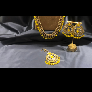 HANIYA Designer Yellow Necklace Set COMBO DEAL