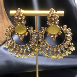 HANIYA Designer Lemon Yellow Necklace Set