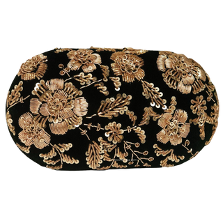 MANAYA Bottle Green Oval Clutch Bag