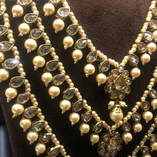 HANIYA 3 Tier Designer Golden Long Haar Set