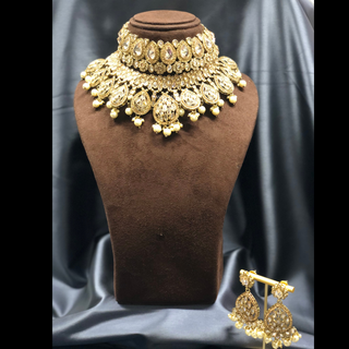 MISHKA Double Choker Necklace Set - Golden