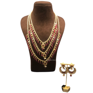 HANIYA 3 Tier Designer Ruby Long Haar Set