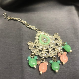 LIYANA Silver (Mint/Baby Pink) Necklace Set