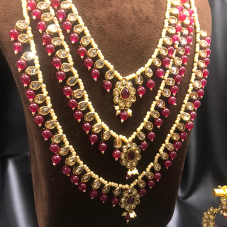 HANIYA 3 Tier Designer Ruby Long Haar Set