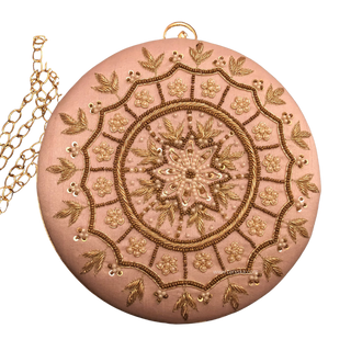 KAIRA Pearly Peach Clutch Bag (Round)
