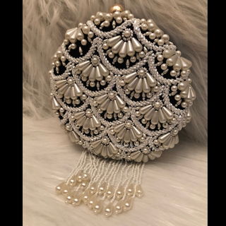 ALIA Pearly Black Clutch Bag