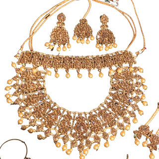 KAIRA Golden Bridal Necklace Set Bundle
