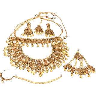 KAIRA Golden Bridal Necklace Set Bundle
