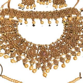 KAIRA Golden Bridal Necklace Set Bundle