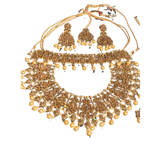 KAIRA Golden Bridal Necklace Set Bundle