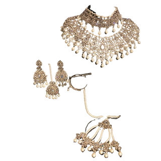KAIRA Silver Bridal Necklace Set Bundle