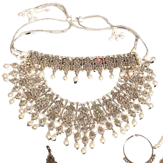 KAIRA Silver Bridal Necklace Set Bundle