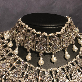 KAIRA Silver Bridal Necklace Set Bundle
