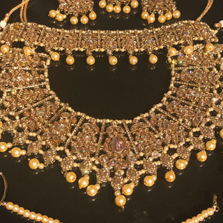 KAIRA Golden Bridal Necklace Set Bundle