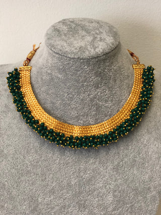 RANG-DE Pearl Necklace Set (Necklace, Earrings) - Emerald Green