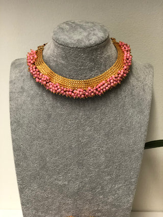 RANG-DE Pearl Necklace Set (Necklace, Earrings) - Baby Pink
