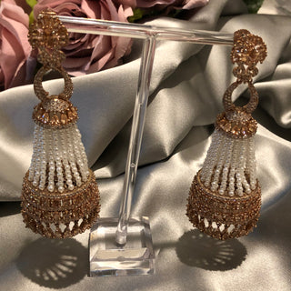 American Diamond Style Earrings - Rose Gold
