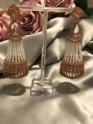 American Diamond Style Earrings - Rose Gold